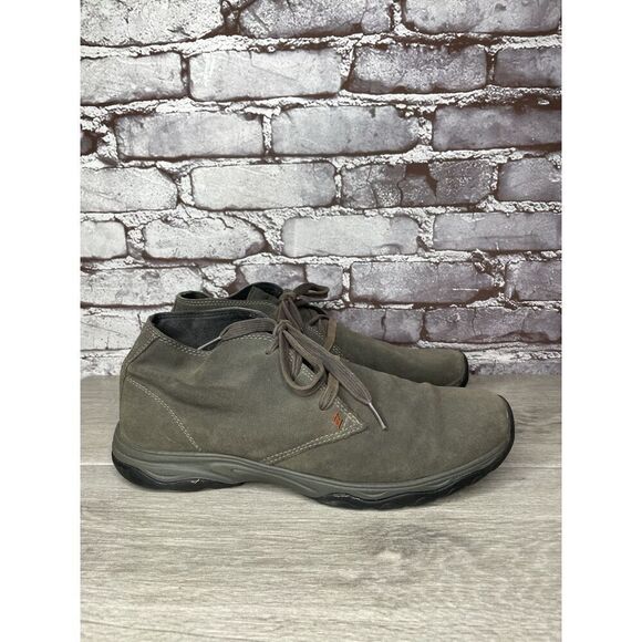 Eddie Bauer Green Brown Suede Leather Mid Lace Up Desert Boots Men 11.5M US/46EU - Picture 3 of 16